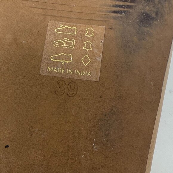 Anthropologie Gemma Bow Slide Sandals Tan Leather Bow Slip-On Size 39 8.5 - Picture 5 of 8